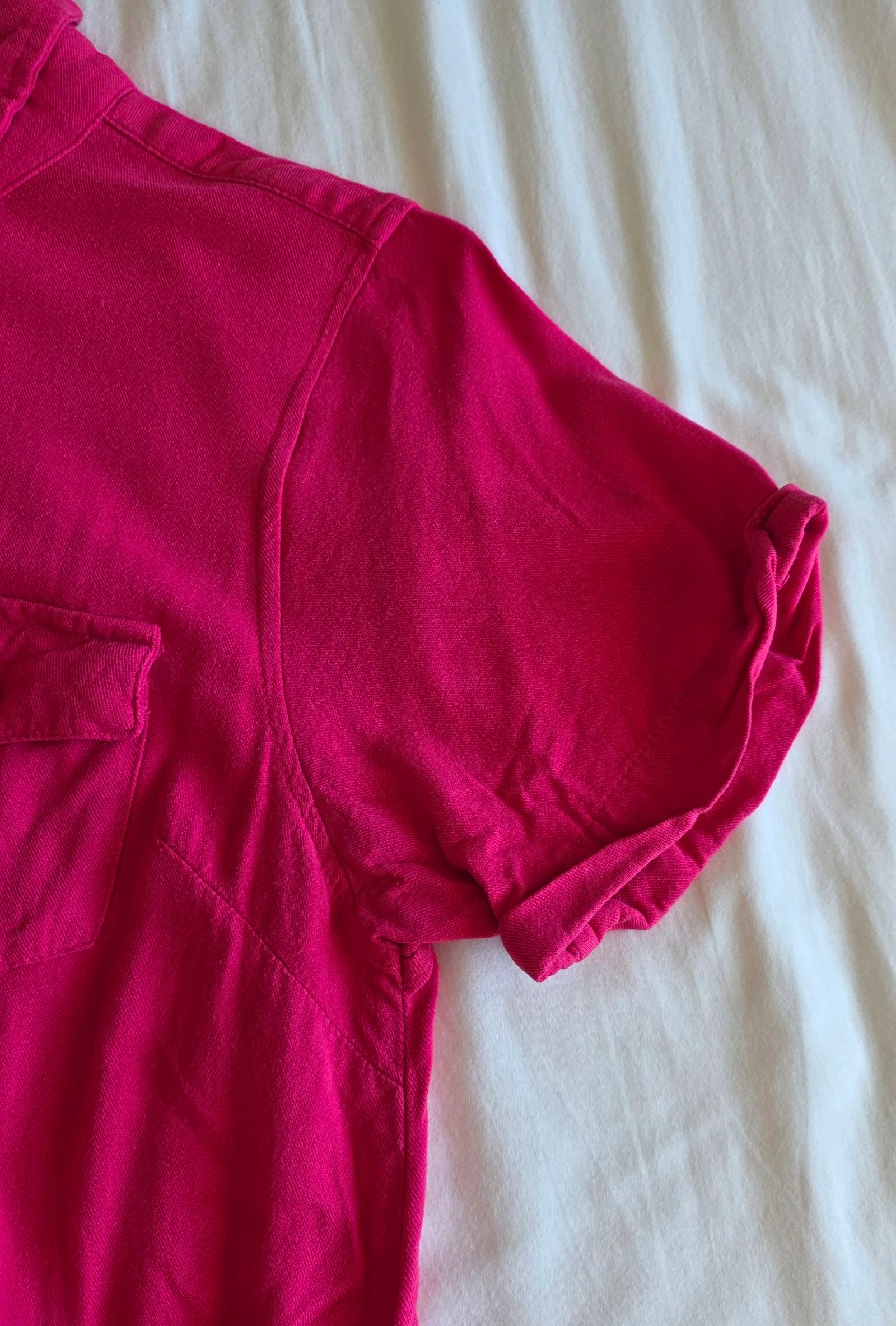 Robe chemise magenta M 38 Deeluxe robe curta rosa fúsia fluida – photo 6